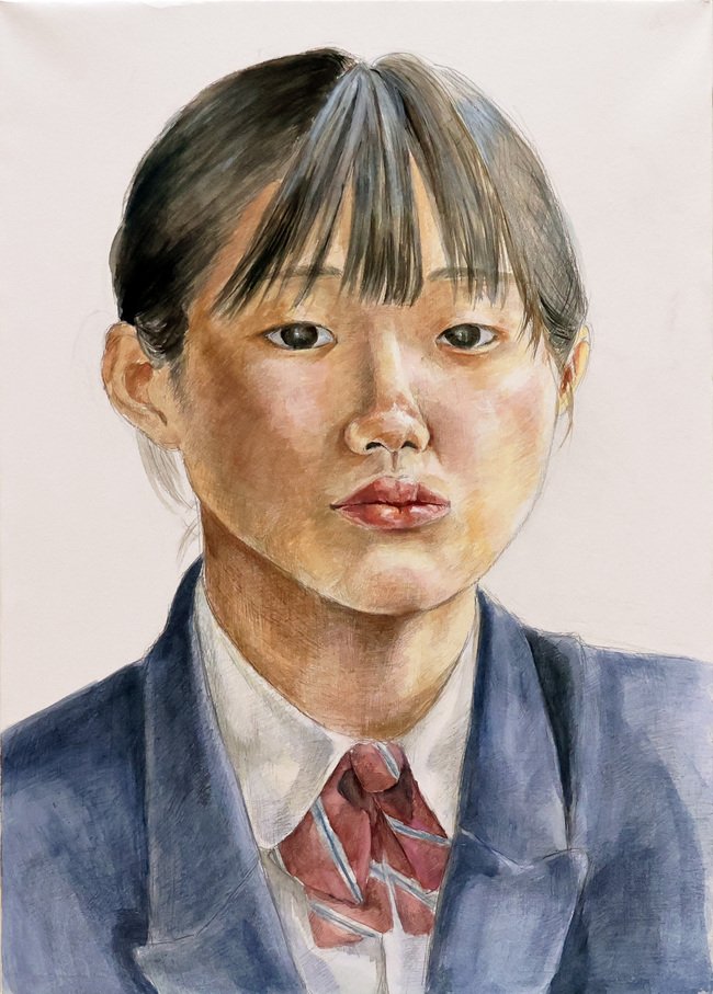 ３作品目　水彩　自画像